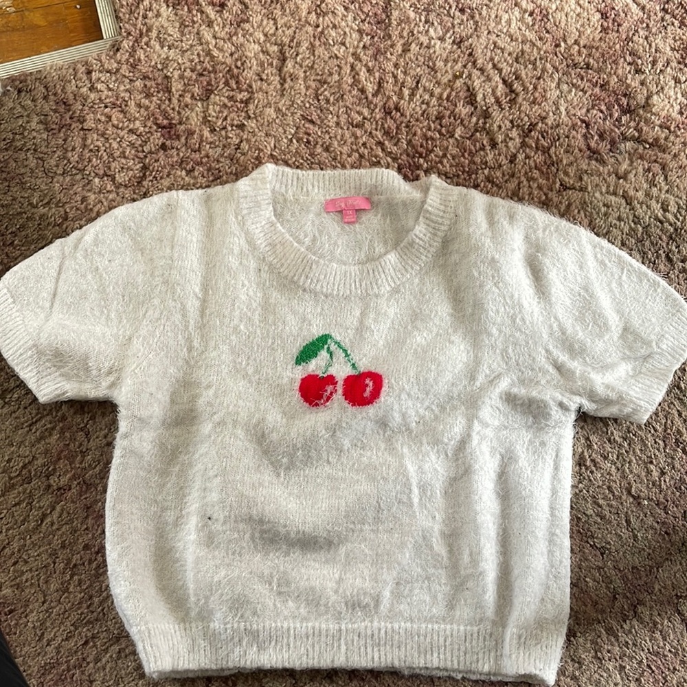 Mon Cherry Fuzzy Tee Sold Out